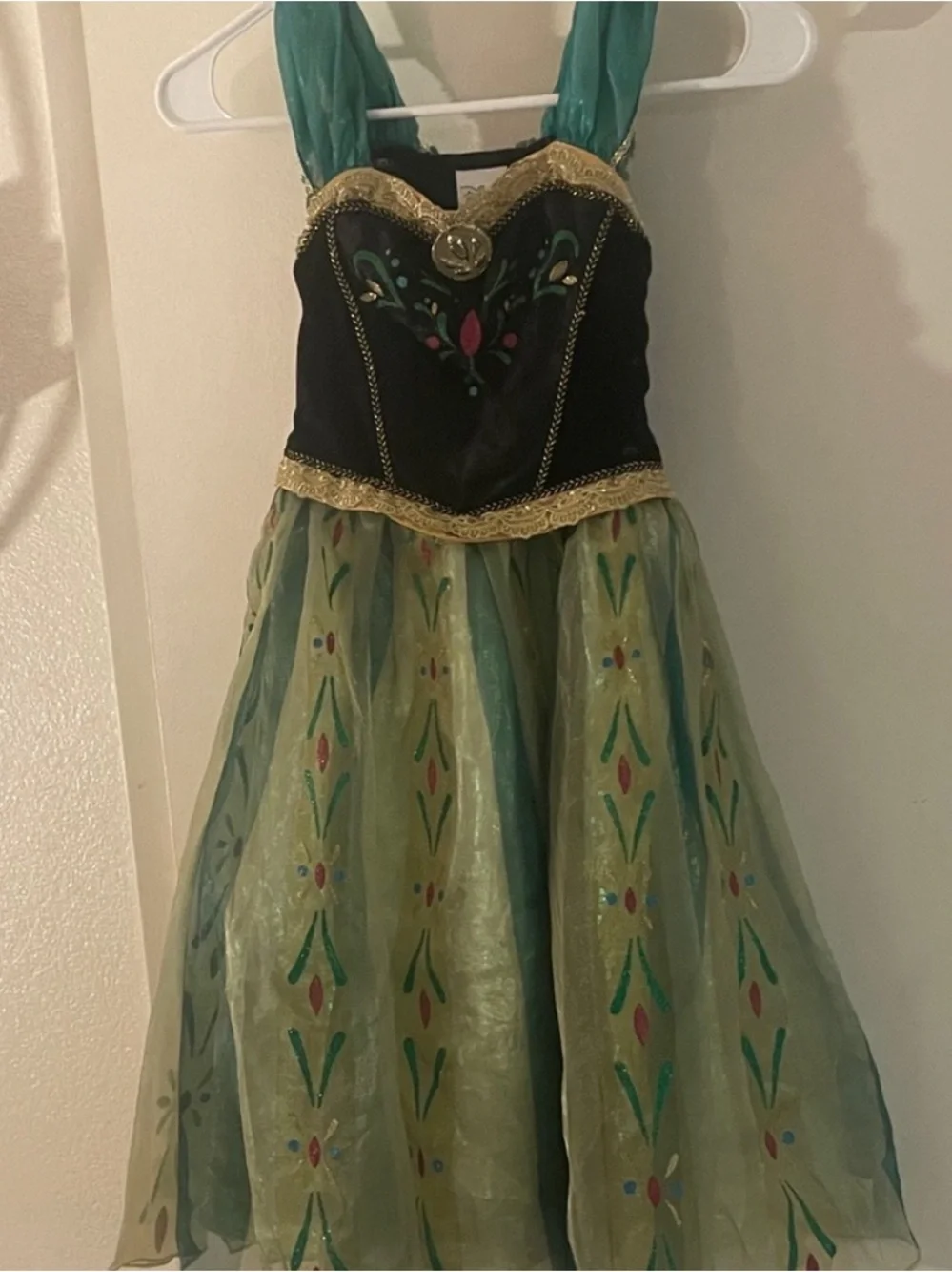 Disney Frozen Anna Coronation Costume Dress Girls Size 4 Princess Halloween